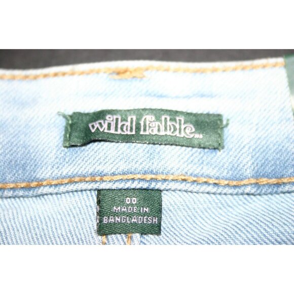 Wild Fable shorts womens 00 highest rise cut off denim jean blue new - Picture 5 of 8